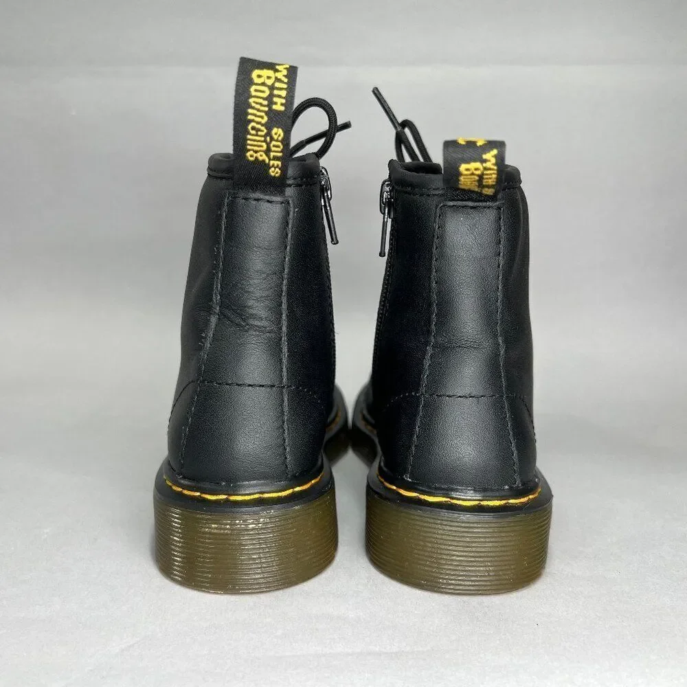 Dr. Martens Boots‎ Boy's Size 12 1460 Softy T Black Leather Lace Up Combat Boots